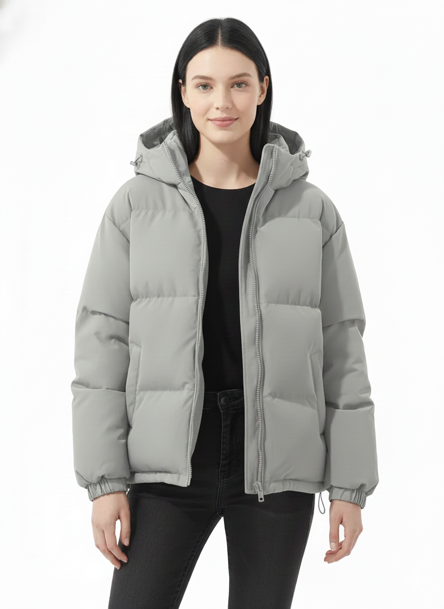 Lindy Chaqueta Acolchada Mujer – Abrigo Caliente con Capucha y Corte Recto Cómodo