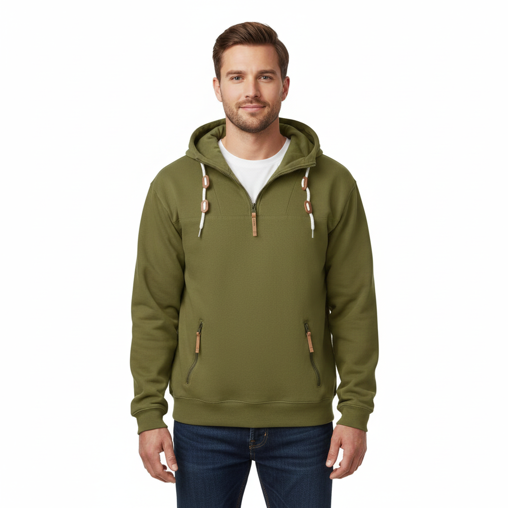 Hanorac Jess Hoodie Hiver pentru bărbați – Hanorac călduros cu glugă, buzunare cu fermoar și stil sportiv