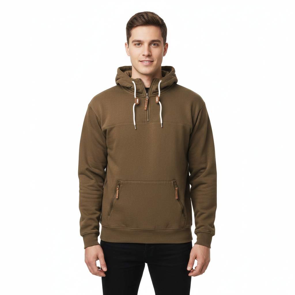 Hanorac Jess Hoodie Hiver pentru bărbați – Hanorac călduros cu glugă, buzunare cu fermoar și stil sportiv