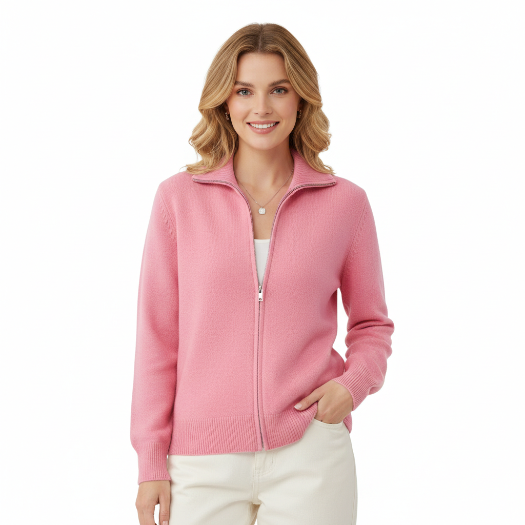 Raelyn Damenweste mit Reißverschluss Elegant – Weite Passform & Gerippte Abschlüsse Herbst/Winter