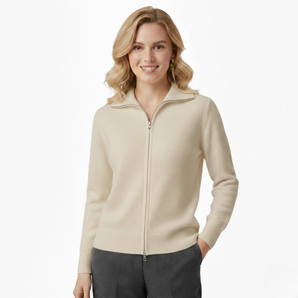 Raelyn Damenweste mit Reißverschluss Elegant – Weite Passform & Gerippte Abschlüsse Herbst/Winter