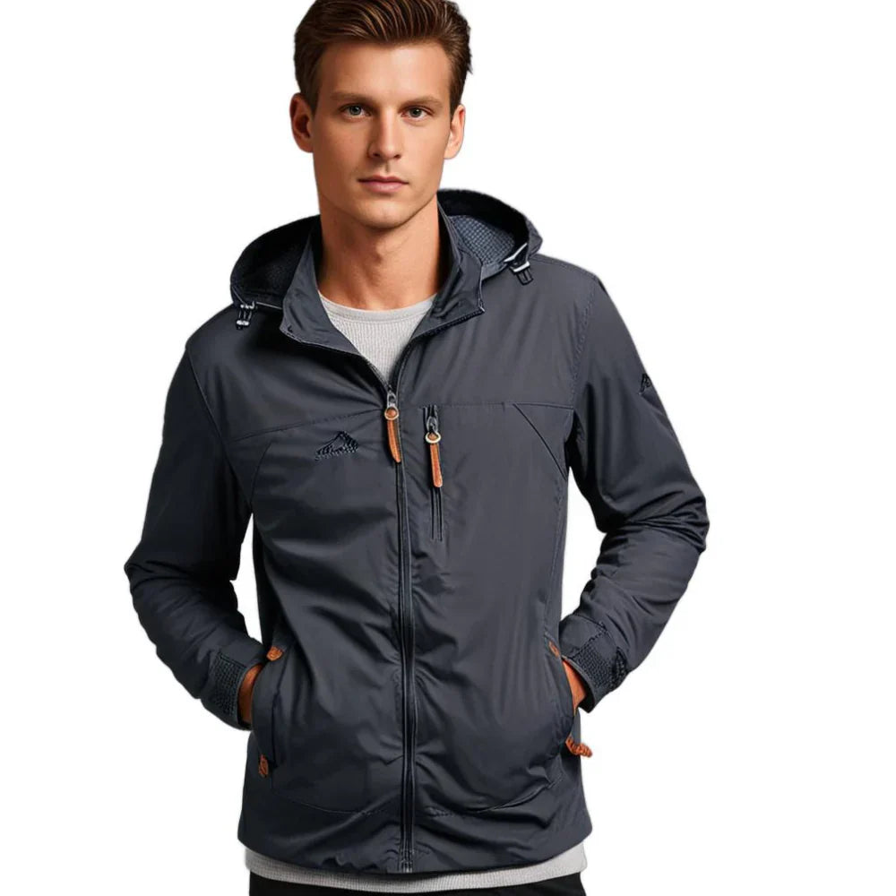 Alain Veste Outdoor Pánská Nepromokavá – Větruodolná z Polyamidu s Nastavitelnou Kapucí