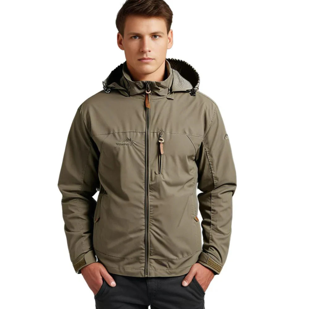 Alain Veste Outdoor Homme Imperméable – Coupe-Vent en Polyamide avec Capuche Ajustable