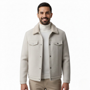 Casaco Polar Texturado Rowan Homem – Gola Escovada Quente & Estilo Urbano de Inverno