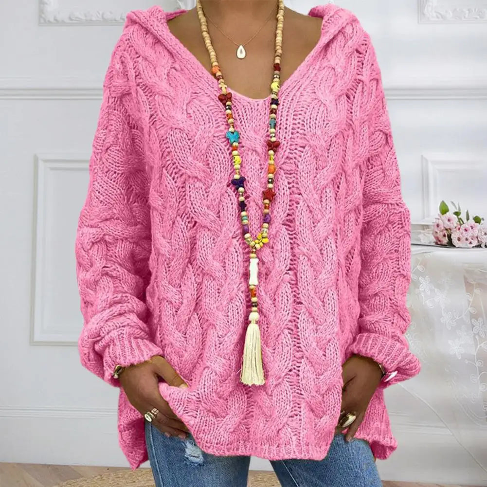 Liana sweter z plecionki dla kobiet – miękki i oversize dzianinowy top z eleganckim teksturowanym wzorem