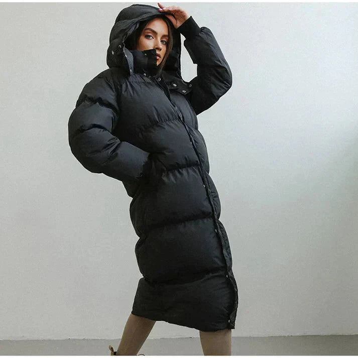 Casaco Longo de Inverno Mulher Shaloh Impermeável – Quente, Confortável & Uso Diário