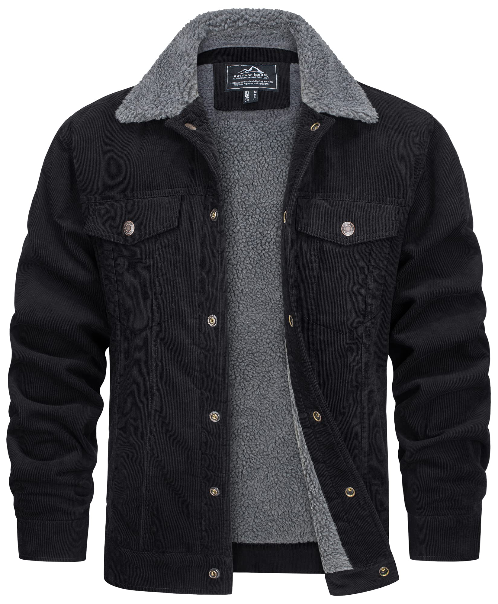 Casaco Trucker Homem Legan em Veludo Canelado – Forro Sherpa, Calor & Estilo Casual