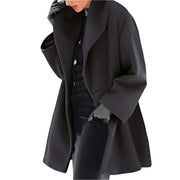 Vicky Manteau Oversize Donna – Lungo Cappotto Elegante con Ampi Revers e Taglio Fluido