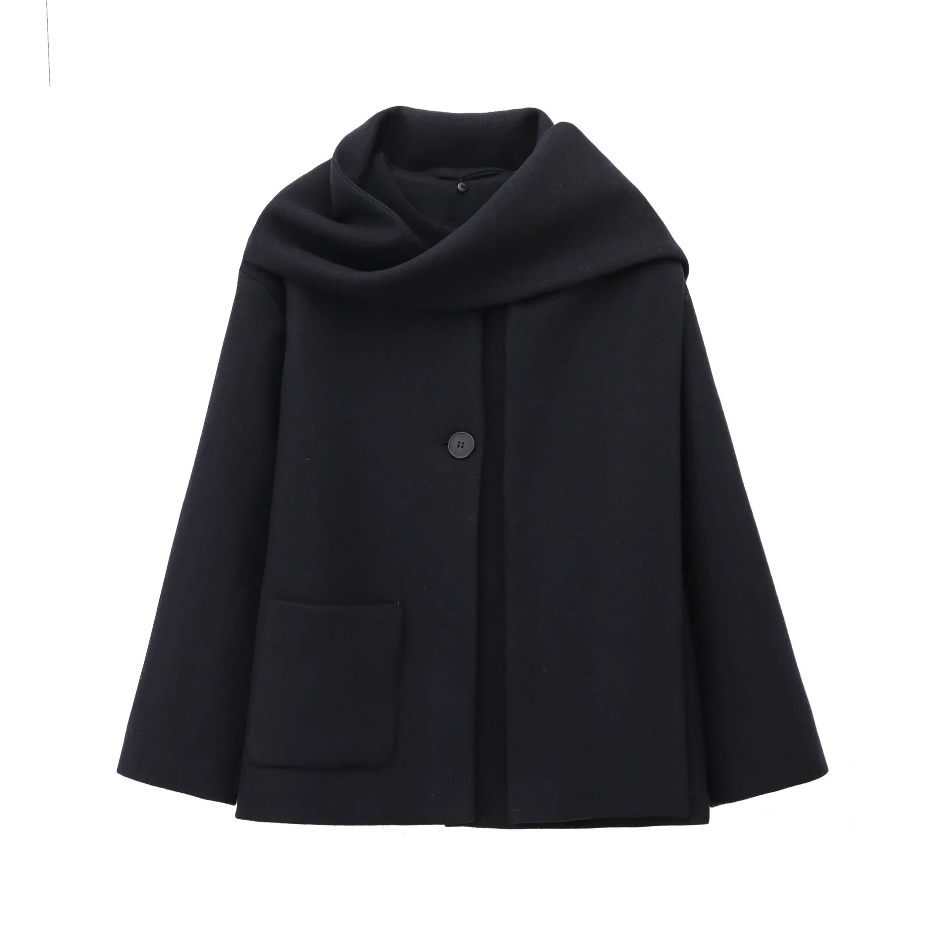 Maisie Manteau Femme Col Enveloppant – Coupe Droite Élégante & Chaleur Hivernale