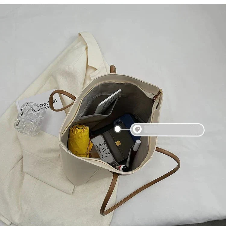 Jivika Damenhandtasche – Große Umhängetasche aus Kunstleder mit geräumigem Fach & Innentaschen