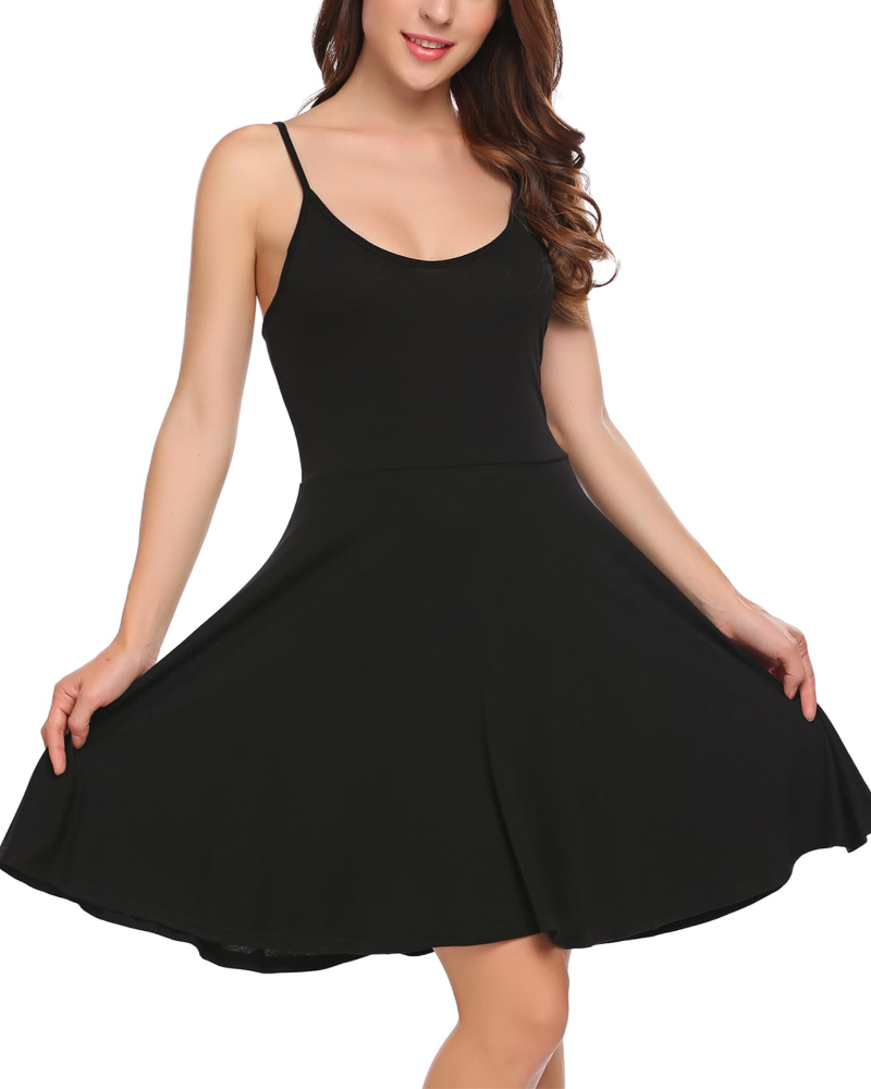 Verity Robe Fleurie Femme – Robe d'Été Col V à Bretelles Réglables Coupe Évasée