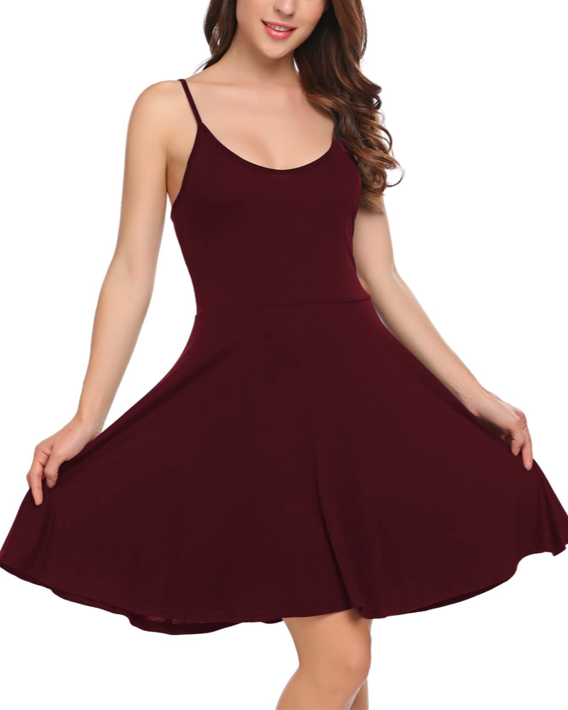 Verity Robe Fleurie Femme – Robe d'Été Col V à Bretelles Réglables Coupe Évasée