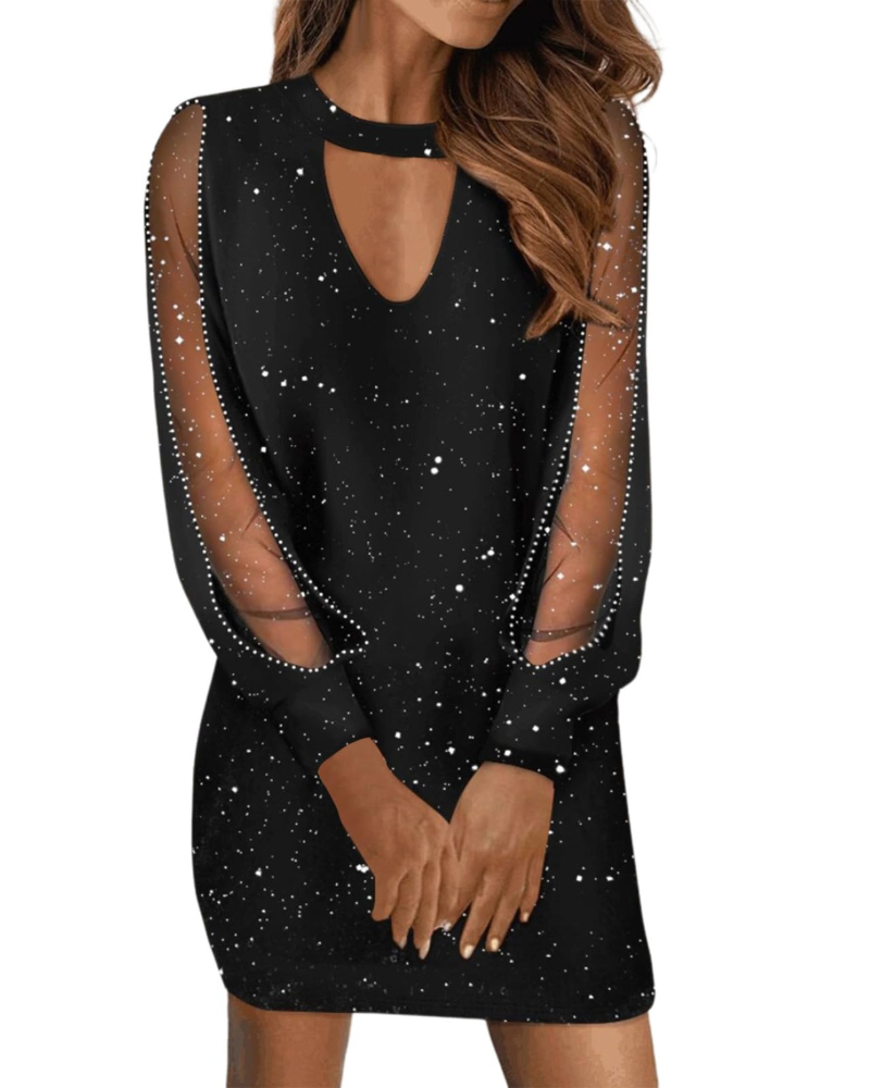 Vestido Camilla Mulher – Vestido Midi de Renda com Decote em V, Mangas Compridas, Cintura Alta, Corte A e Bolsos