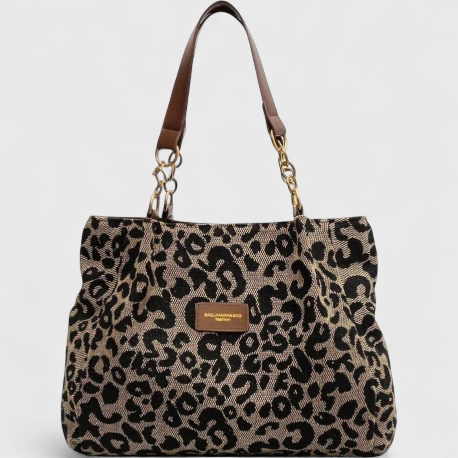 Kailany Bolsa de Compras para Mujer en Lona – Gran Tamaño Leopardo con Asas y Correa Ajustable