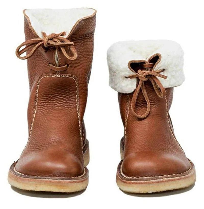 Emersyn Women's Heated Boots – Waterproof Leather with Wool Lining & Winter Comfort