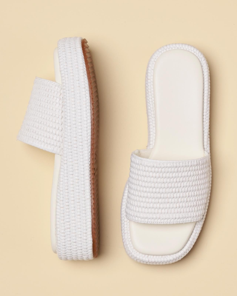 Tessa Sandały Damskie – Espadryle na Koturnie z Platformą, Wsuwane, Styl Boho Lato