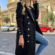 Ariana Casaco longo para mulher – Corte clássico com botões, bolsos laterais e estilo diário