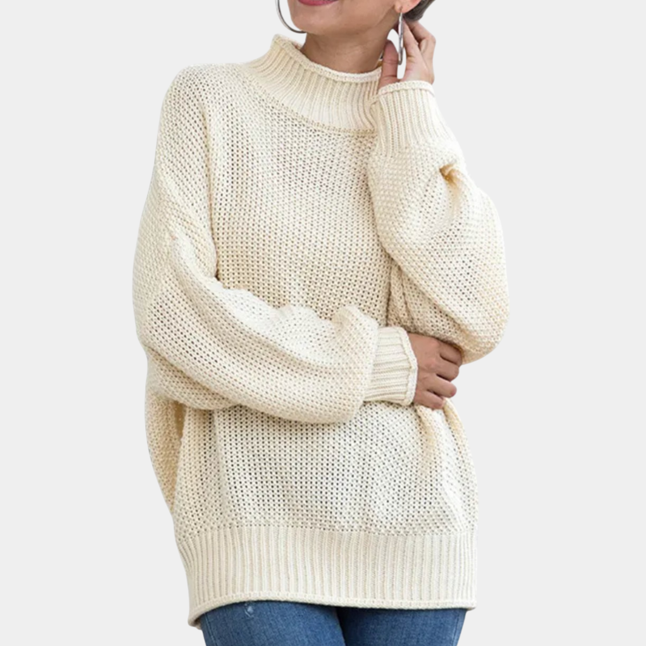 Lina Rolák Oversize Dámský Svetr – Teplý Svetr s Volným Střihem v Moderním Stylu