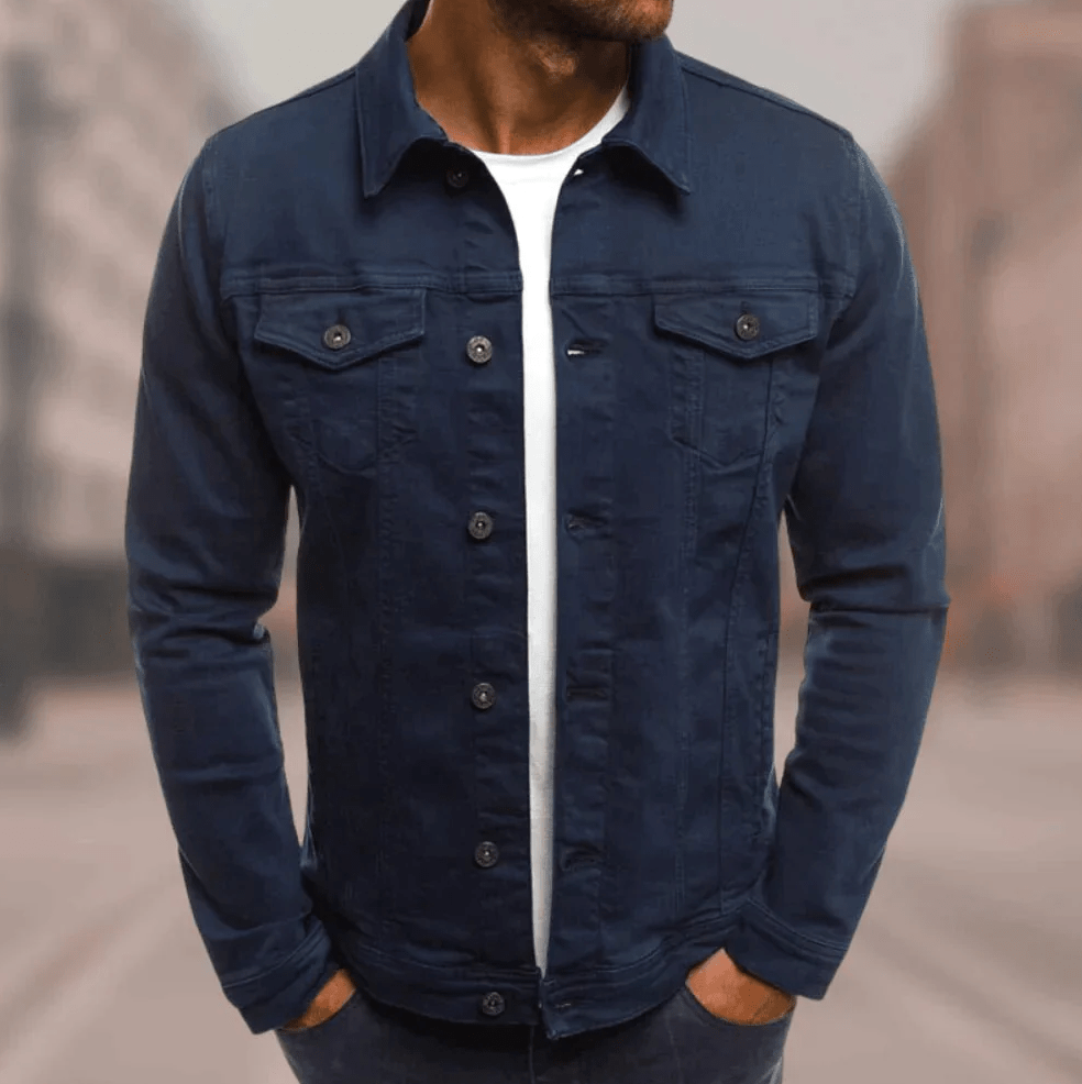 James vest i jeans streetwear til mænd – slim fit, urban stil med multi-lomme design