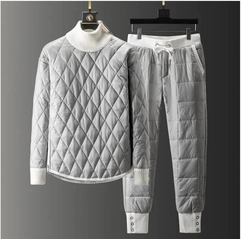 Conjunto Loungewear Homem Edan Acolchoado – Gola Alta, Jogger Confortável & Estilo Moderno