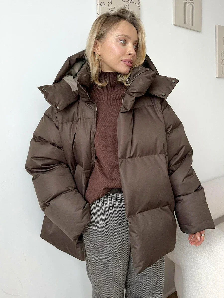 Rivière d’Or Parka Acolchoada Mulher Lisa – Casaco de Inverno Elegante com Capuz Quente