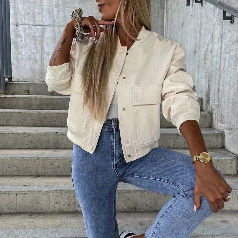 Casaco Bomber da Moda Madeline para Mulher – Casaco Leve e Quente com Design Moderno e Sazonal