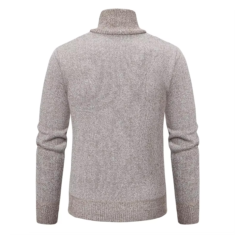 Tristan Herre Uldtrøje med Halv Lynlås – Elegant Pullover med Brystlomme & Komfortabel Pasform