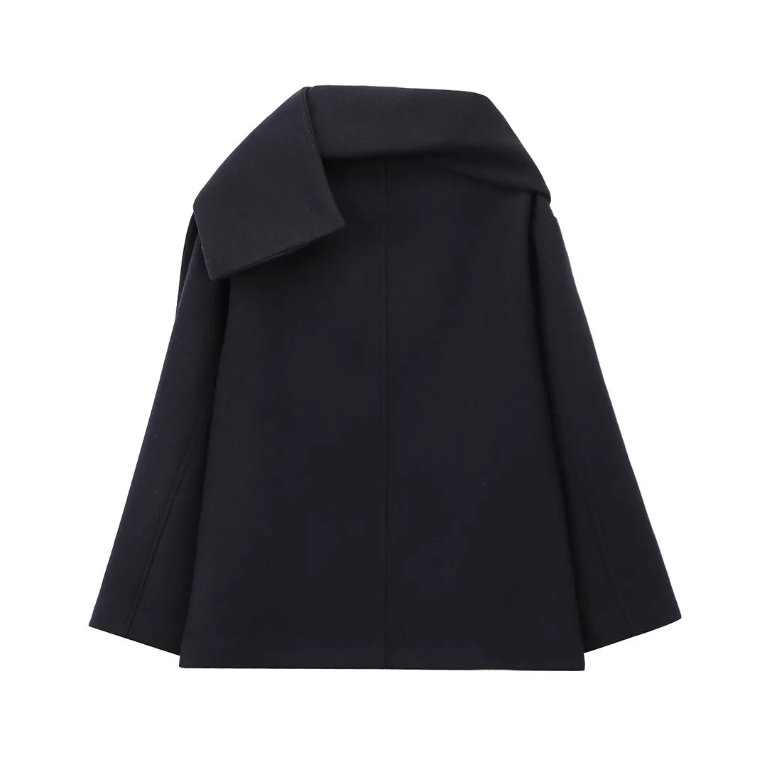 Maisie Manteau Femme Col Enveloppant – Coupe Droite Élégante & Chaleur Hivernale