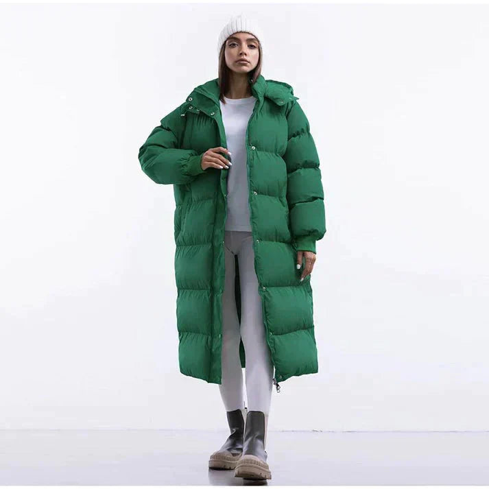 Casaco Longo de Inverno Mulher Shaloh Impermeável – Quente, Confortável & Uso Diário