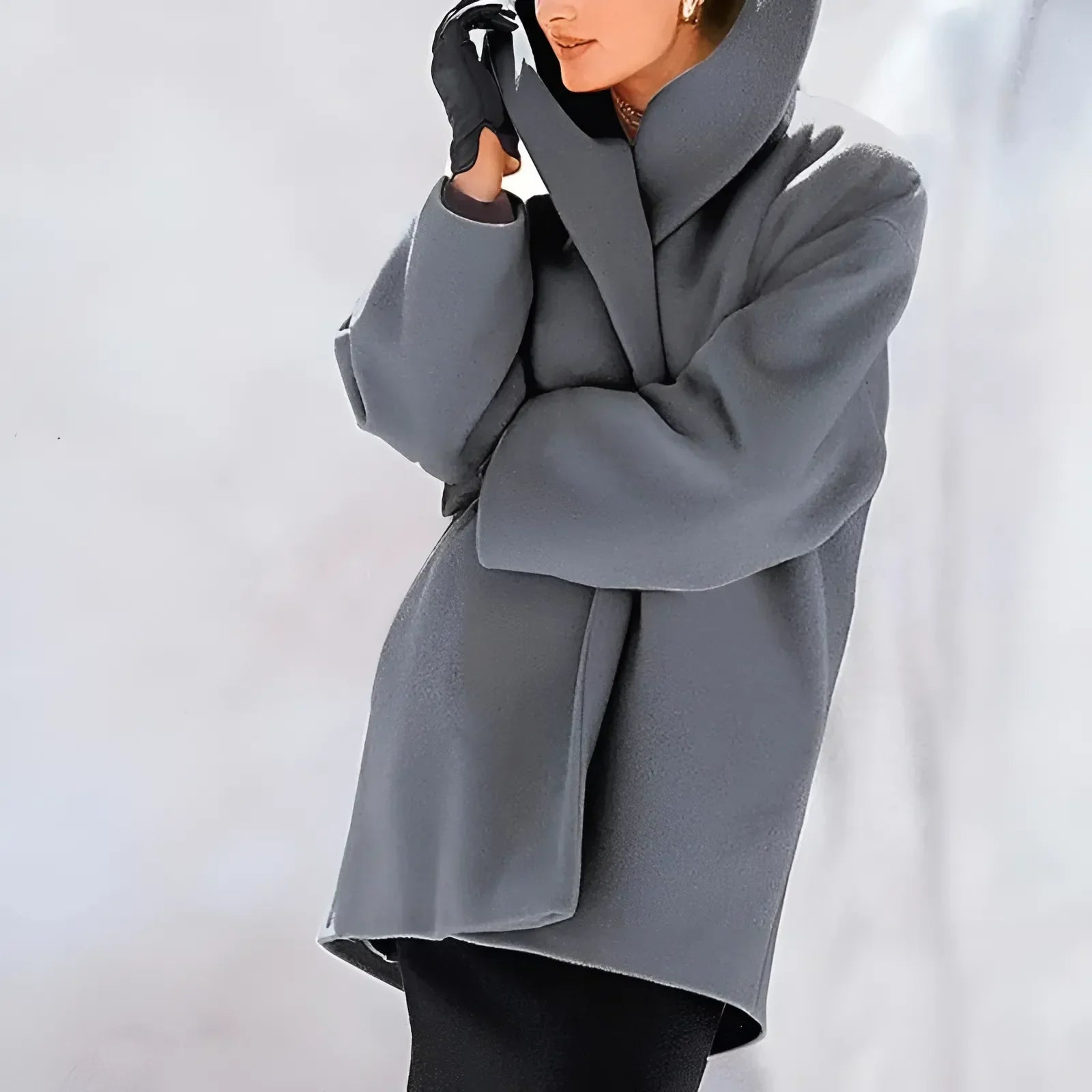 Vicky Manteau Oversize Donna – Lungo Cappotto Elegante con Ampi Revers e Taglio Fluido