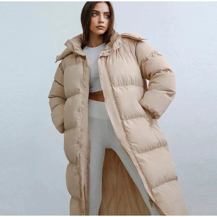 Casaco Longo de Inverno Mulher Shaloh Impermeável – Quente, Confortável & Uso Diário