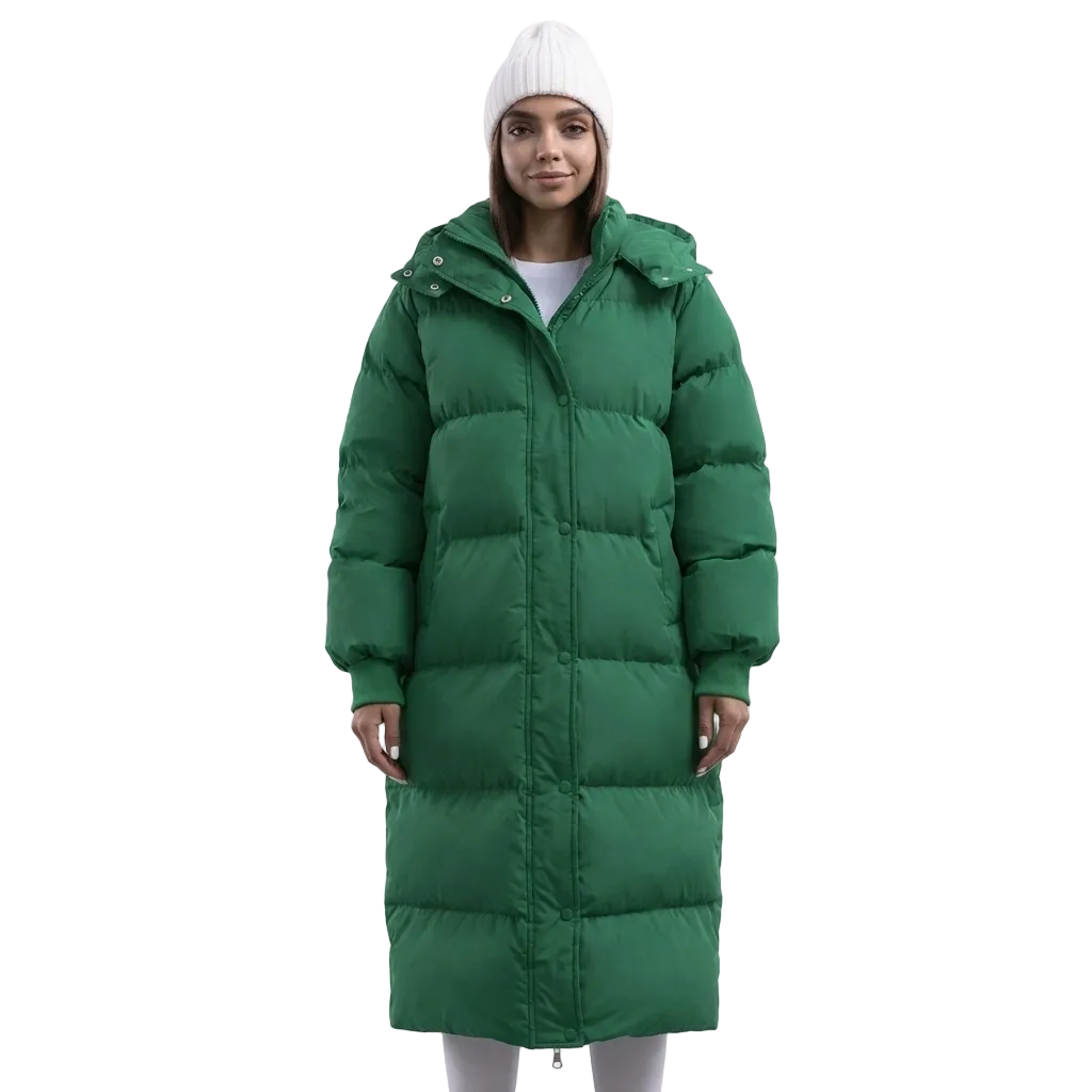 Casaco Longo de Inverno Mulher Shaloh Impermeável – Quente, Confortável & Uso Diário