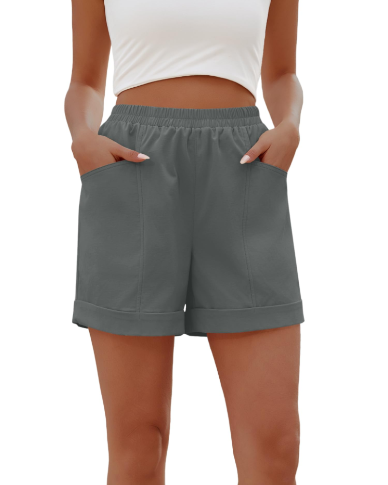 Jasmine Damen-Shorts aus Baumwolle – High-Waist-Shorts mit Taschen