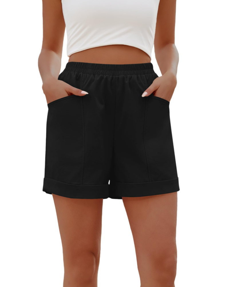 Jasmine Damen-Shorts aus Baumwolle – High-Waist-Shorts mit Taschen