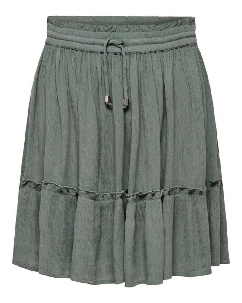 Ruby Mini Skirt for Women – Flared Printed Skirt with Elastic Waist & Adjustable Drawstring