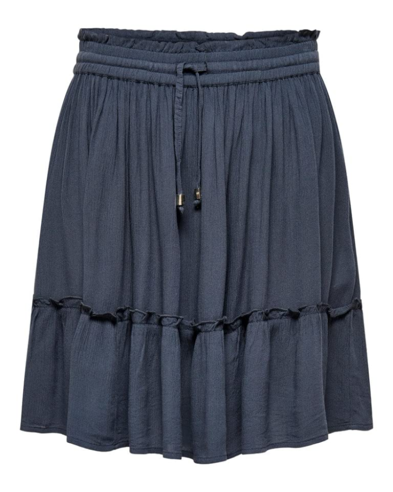 Ruby Mini Skirt for Women – Flared Printed Skirt with Elastic Waist & Adjustable Drawstring