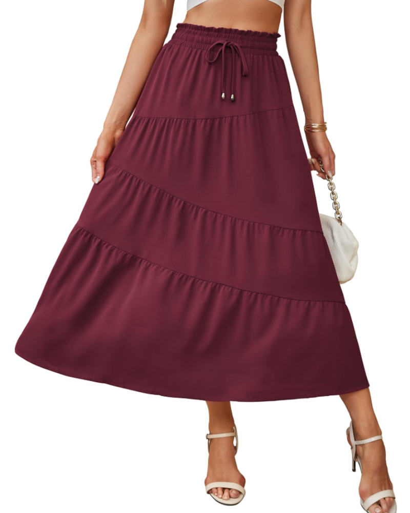 Gonna Scarlett Jupe Maxi Donna – Gonna Lunga Bohemien a Volant con Vita Elastica e Tasche