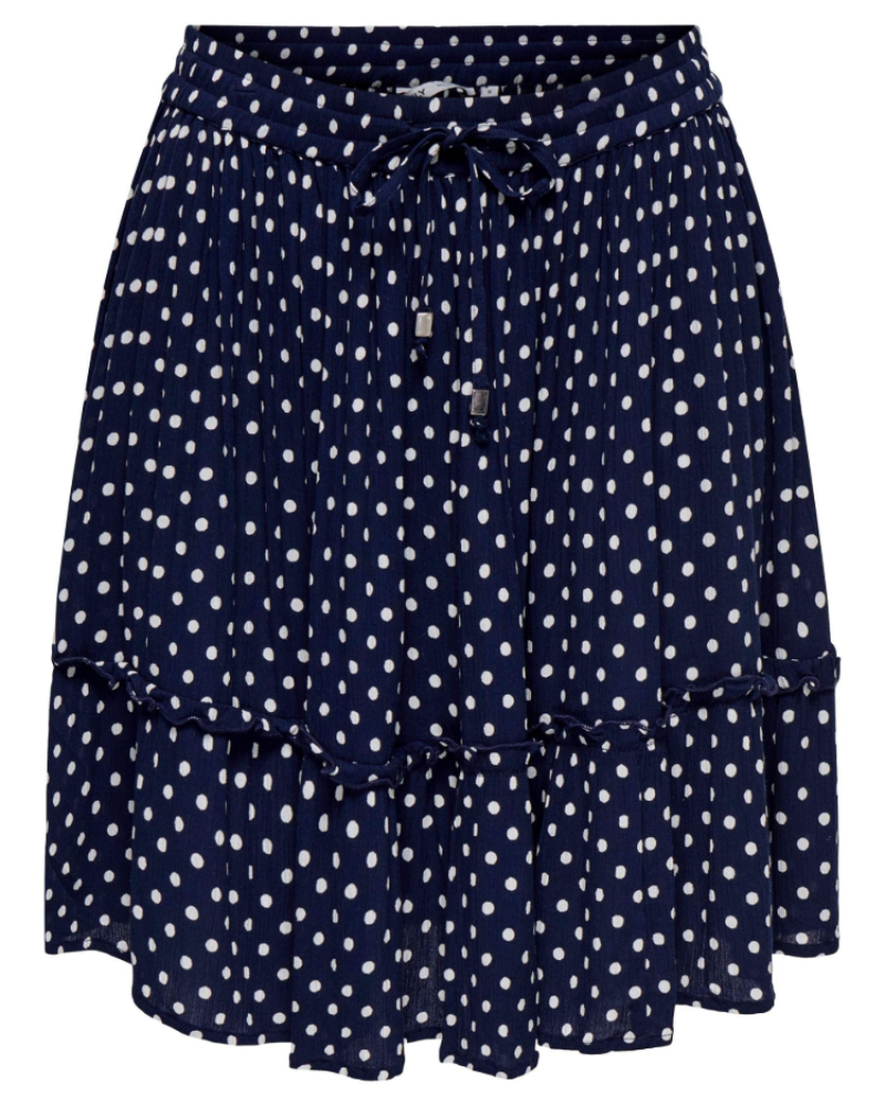 Ruby Mini Skirt for Women – Flared Printed Skirt with Elastic Waist & Adjustable Drawstring
