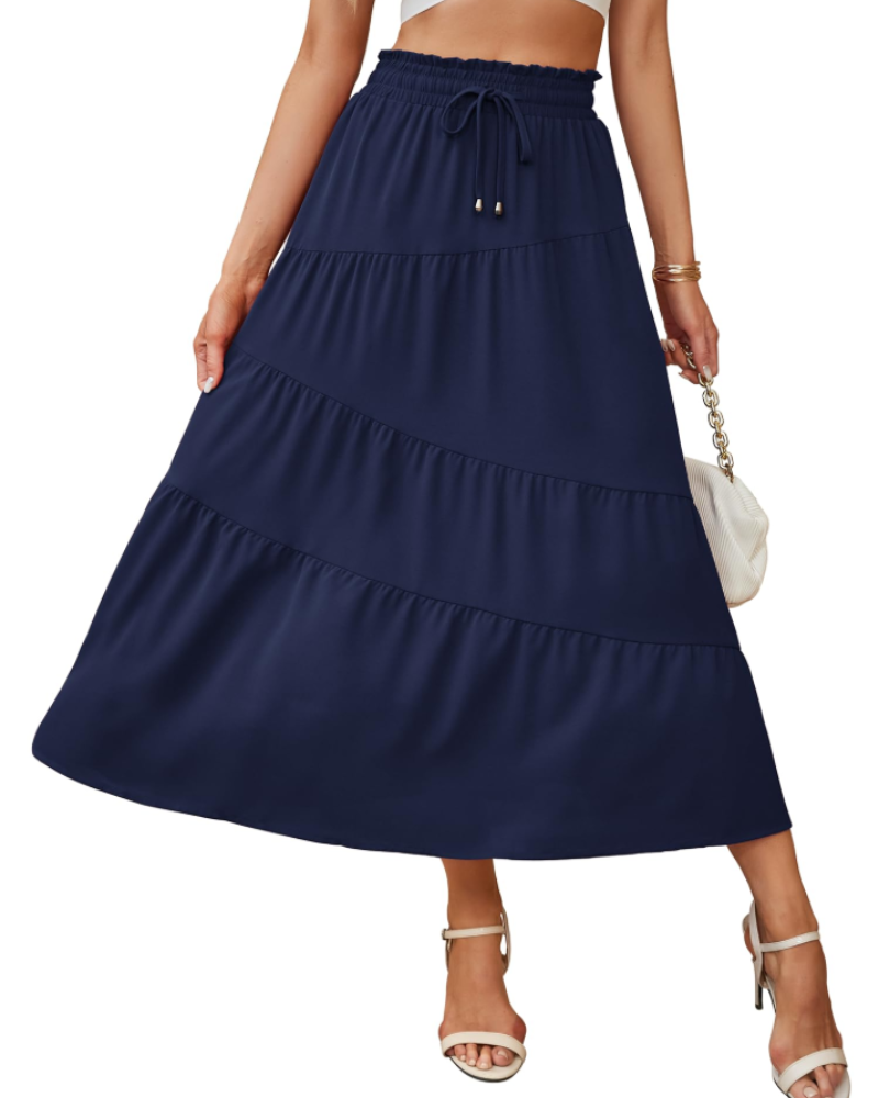 Gonna Scarlett Jupe Maxi Donna – Gonna Lunga Bohemien a Volant con Vita Elastica e Tasche