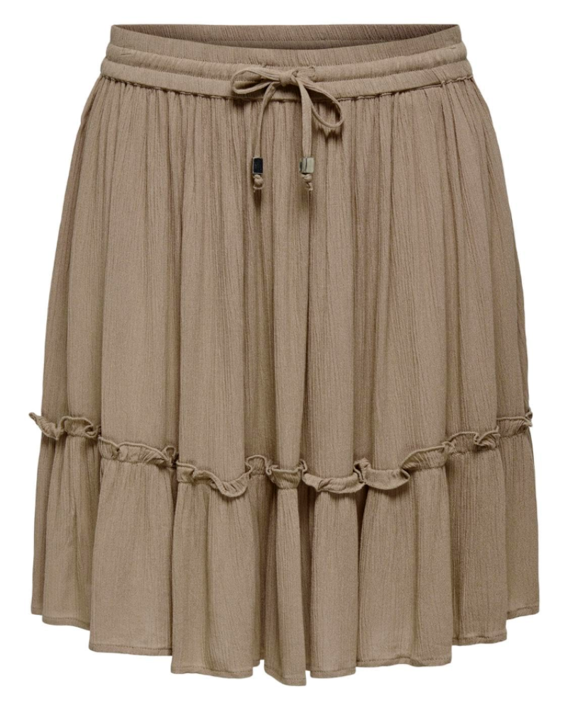 Ruby Mini Skirt for Women – Flared Printed Skirt with Elastic Waist & Adjustable Drawstring