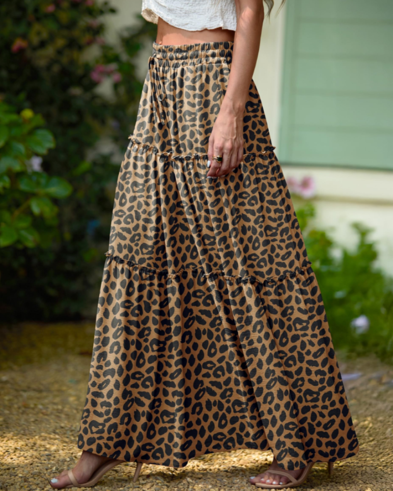 Daphne Jupe Maxi Fleurie Femme – Jupe Bohème à Taille Haute avec Poches