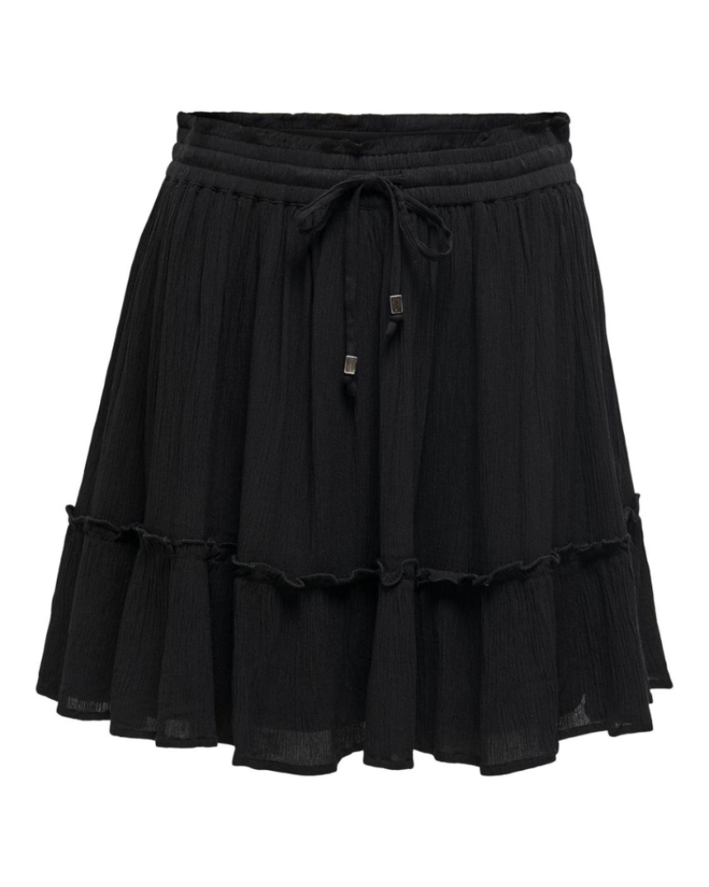 Ruby Mini Skirt for Women – Flared Printed Skirt with Elastic Waist & Adjustable Drawstring