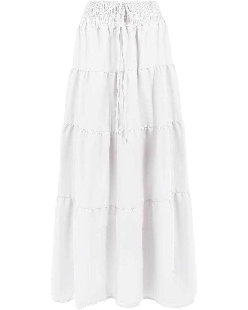 Zoe Jupe Maxi Dame 2-i-1 – Lang Chiffon Nederdel eller Stropløs Kjole med Elastisk Talje