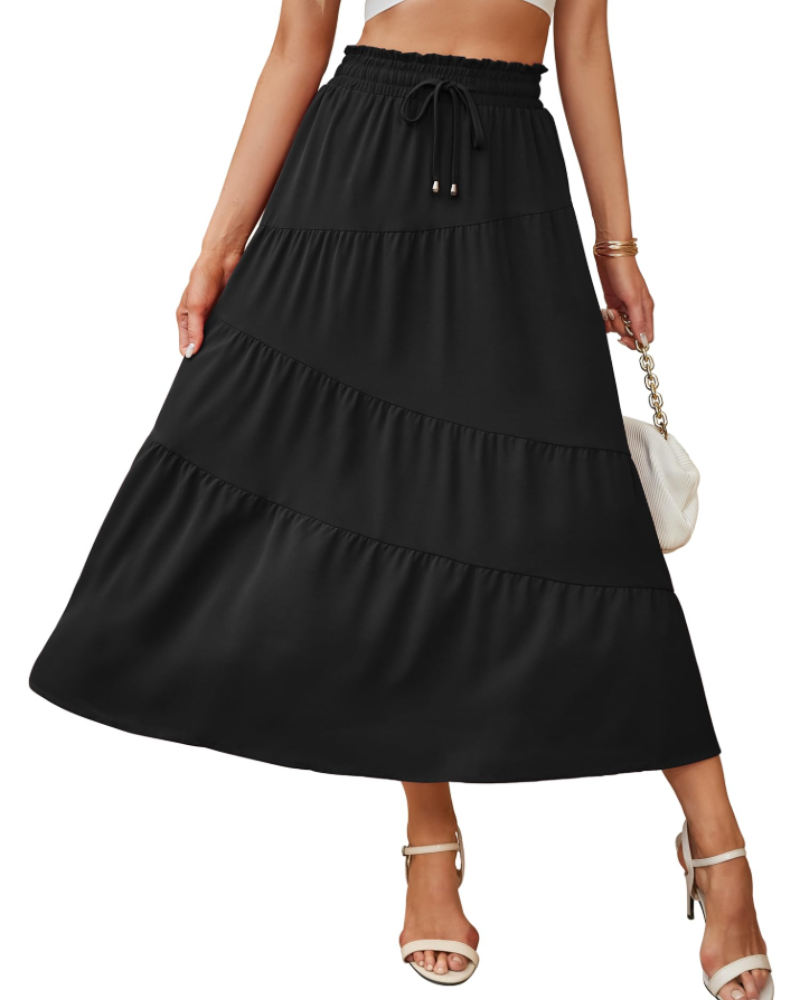 Gonna Scarlett Jupe Maxi Donna – Gonna Lunga Bohemien a Volant con Vita Elastica e Tasche