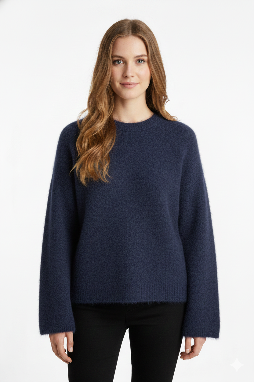Emgie Oversize Dame Trøje – Ultra-Blød Strik, Afslappet Pasform & Elegant Stil