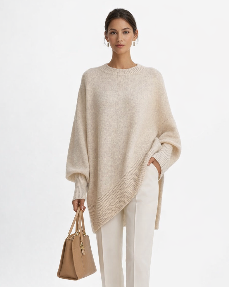 Giselle Dámské Oversize Pončo – Elegantní Pončo z Jemného Úpletu v Moderním Šik Stylu