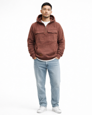 Luke Sweat Polaire Herren Halb-Reißverschluss – Warmer Workwear-Sweatshirt mit Taschen im Casual-Stil