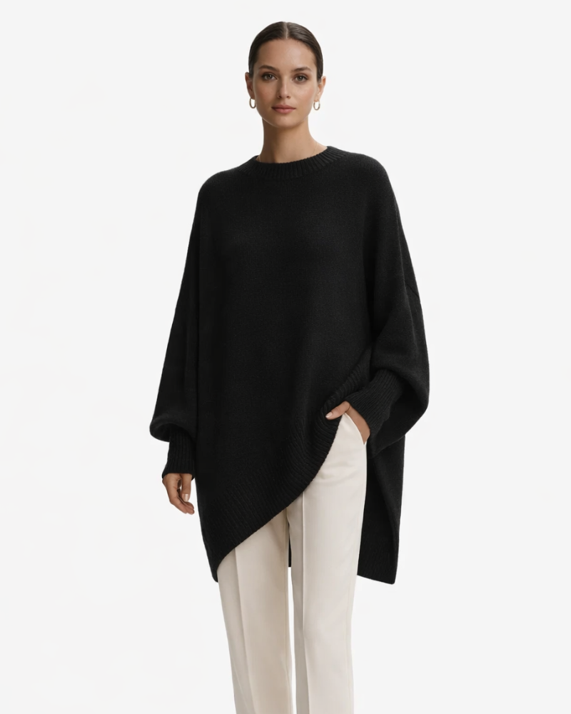 Giselle Dámské Oversize Pončo – Elegantní Pončo z Jemného Úpletu v Moderním Šik Stylu