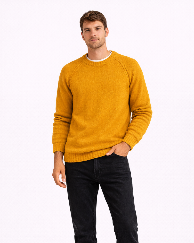 Jersey de punto para hombre Gaël – Jersey de cuello redondo suave, corte relajado, estilo casual