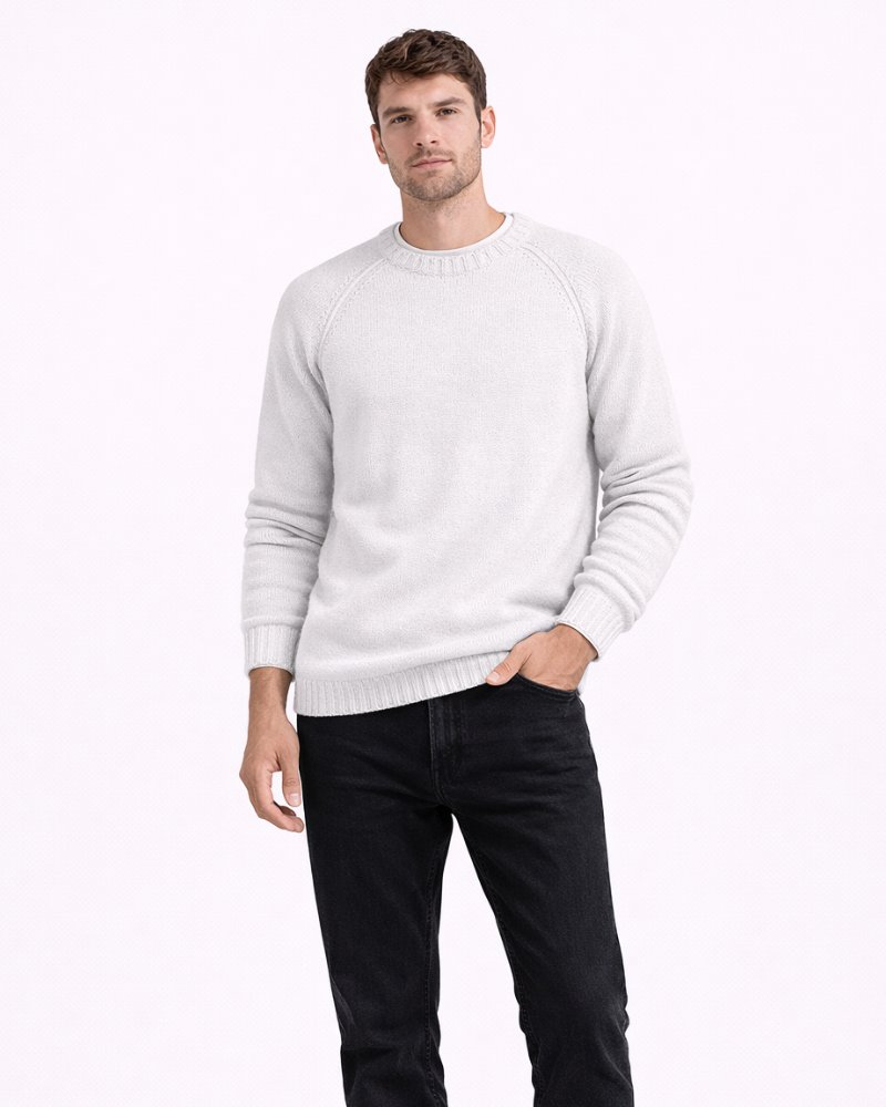 Jersey de punto para hombre Gaël – Jersey de cuello redondo suave, corte relajado, estilo casual